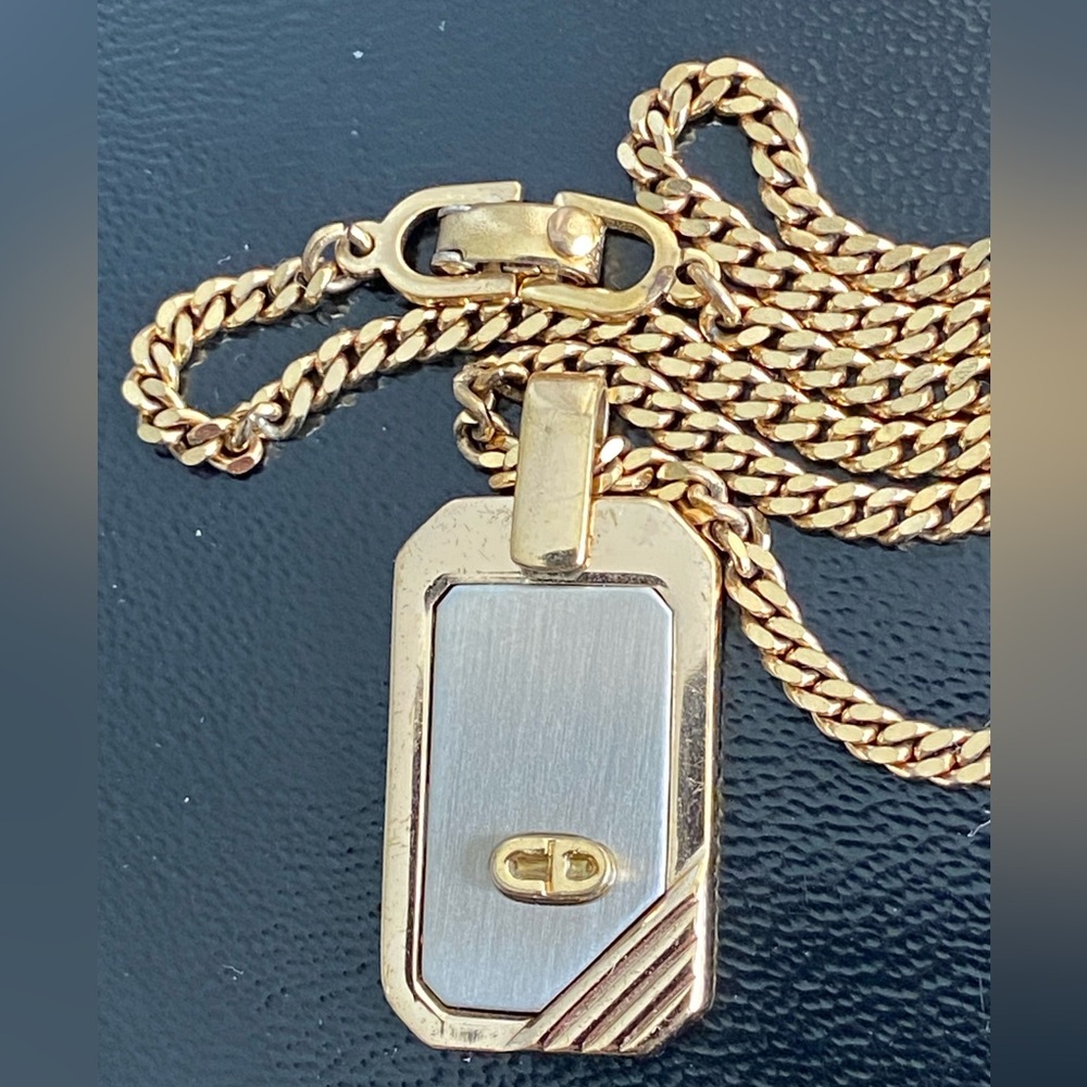 Christian Dior Gold and Silver Pendant Necklace - Picture 2 of 7